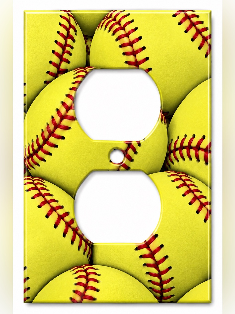 Softball Outlet Cover Girls Kids Room Fastpitch Sports Wall Plate Decor